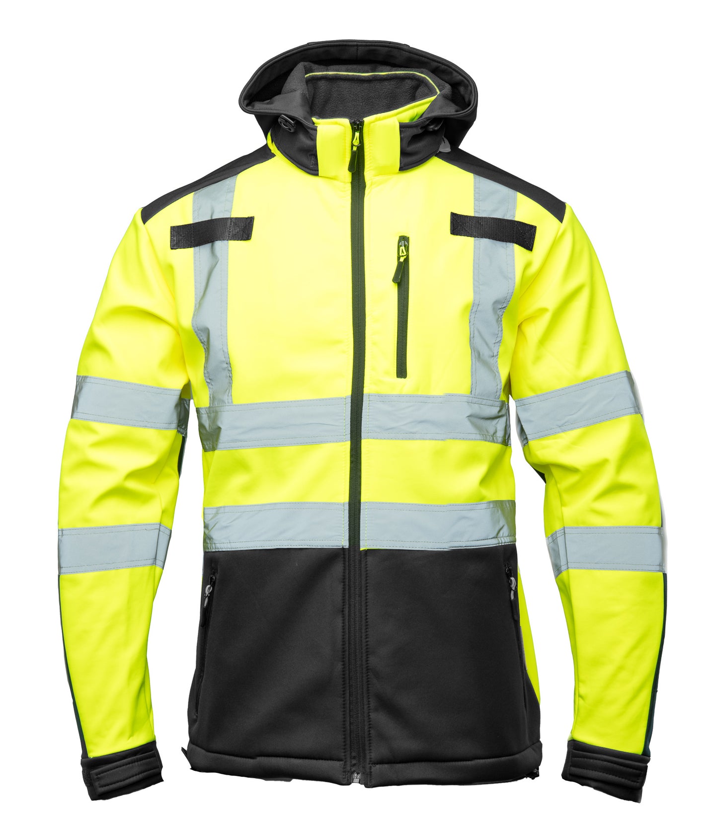 High-Visibility Softshell Werkjas Marineblauw met Reflecterende Strepen – Klasse 2