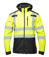 High-Visibility Softshell Werkjas Marineblauw met Reflecterende Strepen – Klasse 2