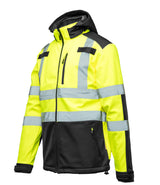 High-Visibility Softshell Werkjas Marineblauw met Reflecterende Strepen – Klasse 2