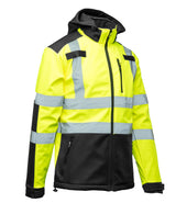 High-Visibility Softshell Werkjas Marineblauw met Reflecterende Strepen – Klasse 2