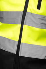 High-Visibility Softshell Werkjas Marineblauw met Reflecterende Strepen – Klasse 2